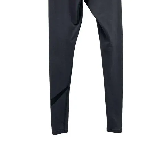 Nike Organic Leg-A-See Swoosh Logo High Waisted Cotton Leggings Tights Gray XS - Picture 8 of 10
